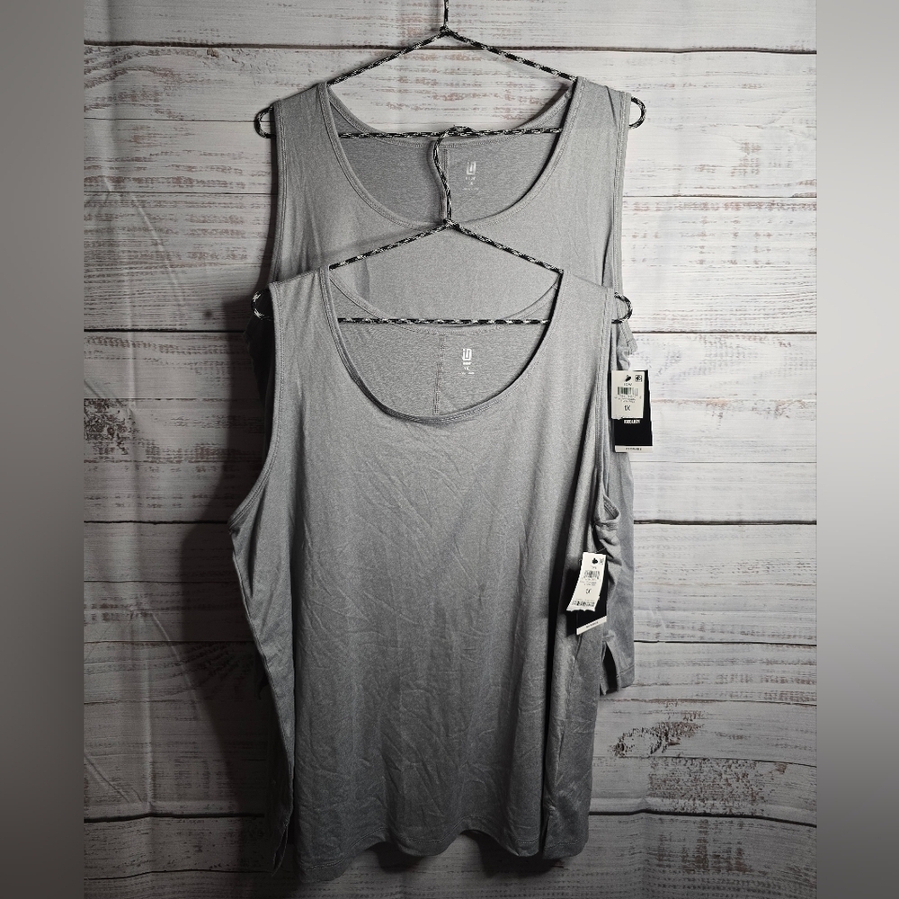 NWT Bundle Of 2 Ideology‎ Heather Gray Active Tank Tops Size 1X